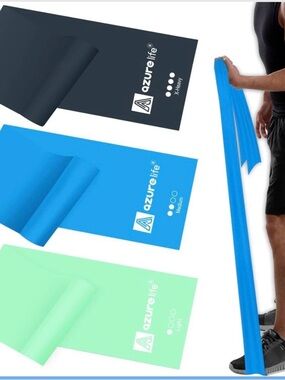 A AZURELIFE Resistance Bands,Professional Long Non-Latex Elastic Stretch Bands